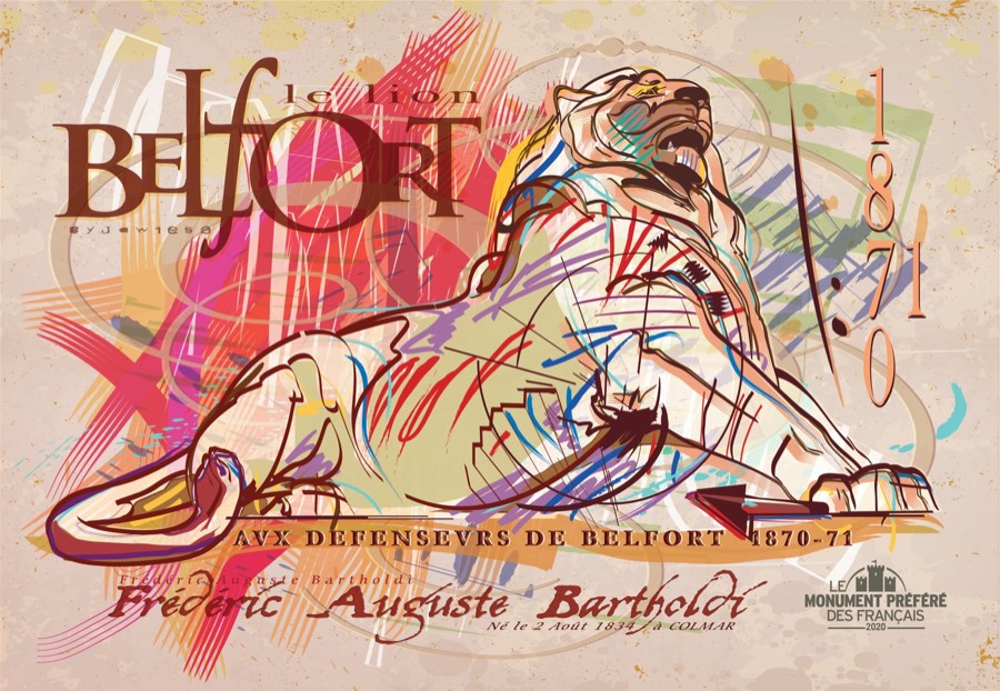 Affiche Lion Colors de Frédéric-Auguste Bartholdi par Jacques-Antoine Wicky